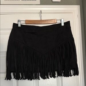 SHEIN Black Asymmetrical Ruffled Mini Skirt